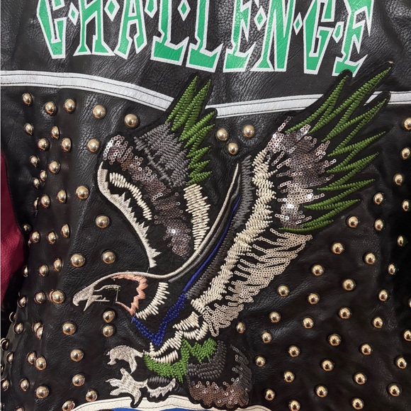 Vibrant Studded Leather Jacket - Picture 15 of 15